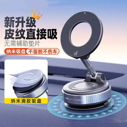Vacuum adsorption magnetic car phone holder 2025 suction cup multi-function car fixed phone holder